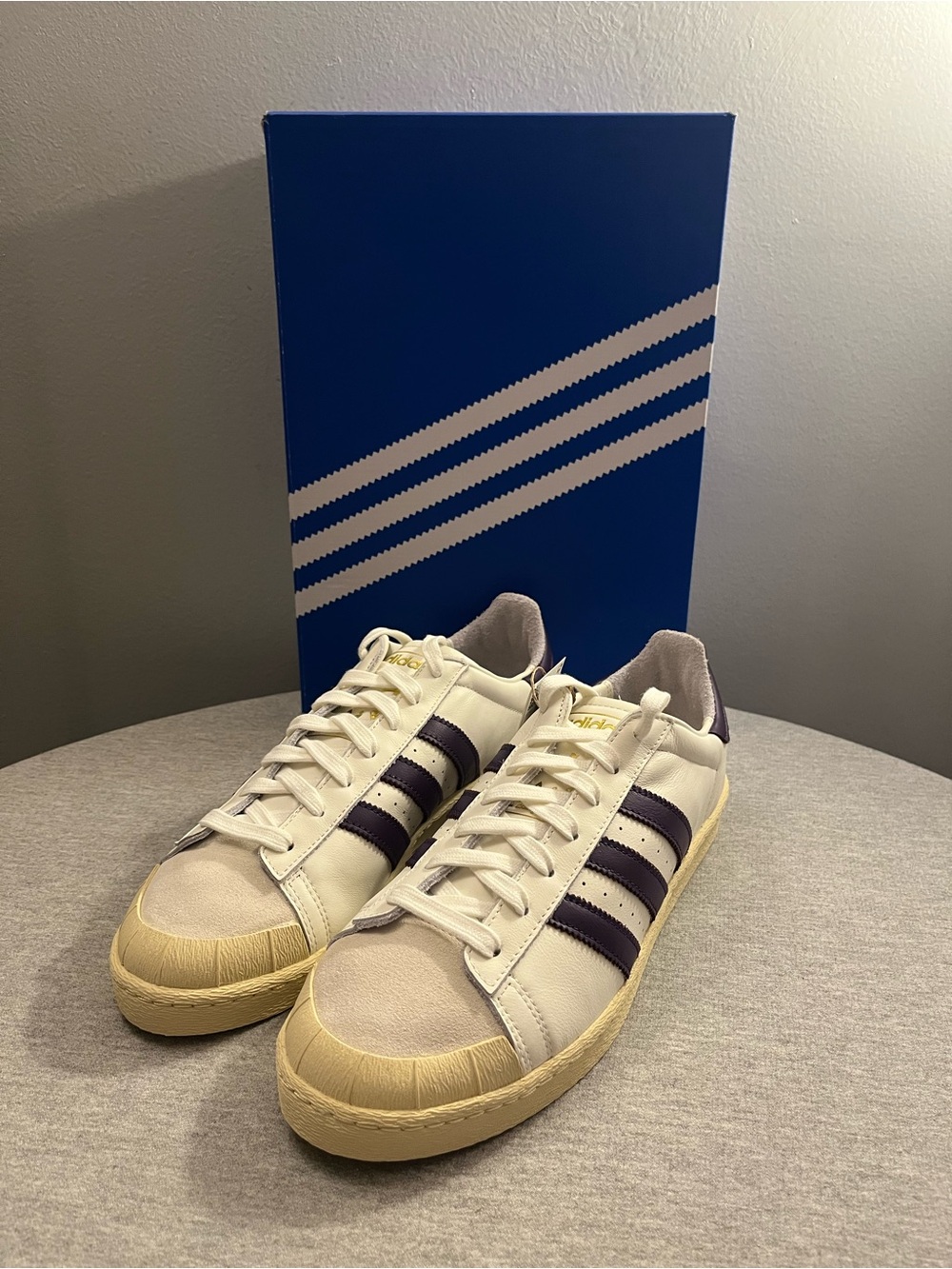 Adidas Jabbar Half Shell OG White Violet Warm Vanilla Men's Shoe Size 12 JQ9595 - Picture 9 of 12